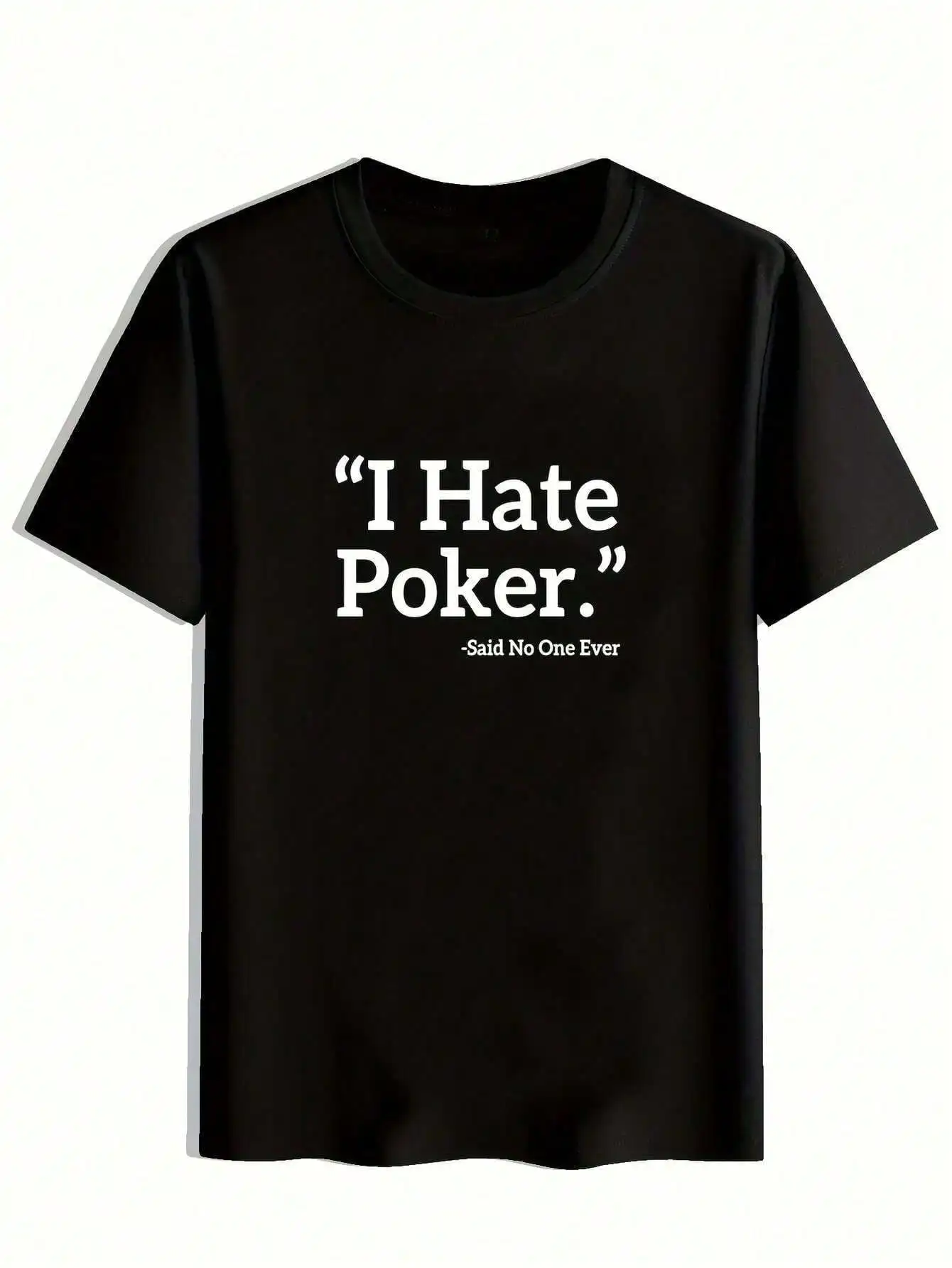 I Hate Poker Men's Graphic Tee Comfy Cotton Short Sleeve-Shirt, Summer Outdoors & Casual Wear Cotton