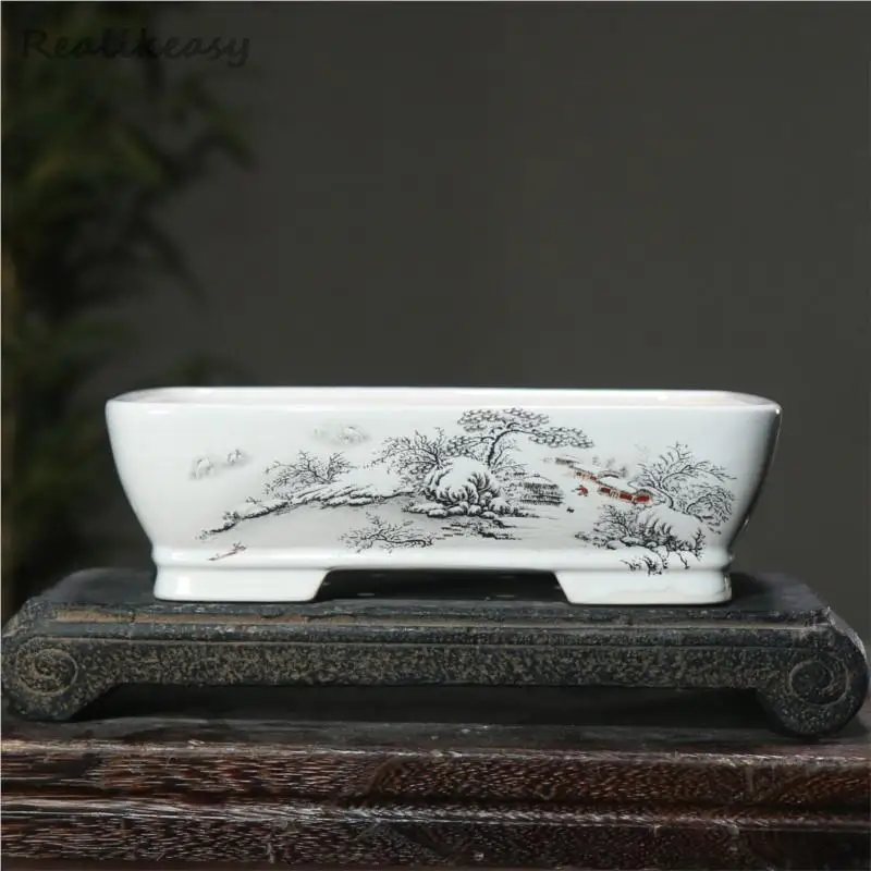6Size Purple Sand Flower Pot Ceramic Bonsai Pot Handmade Succulent Flower Pot Chinese Landscape Flower Pot Home Decor LE302