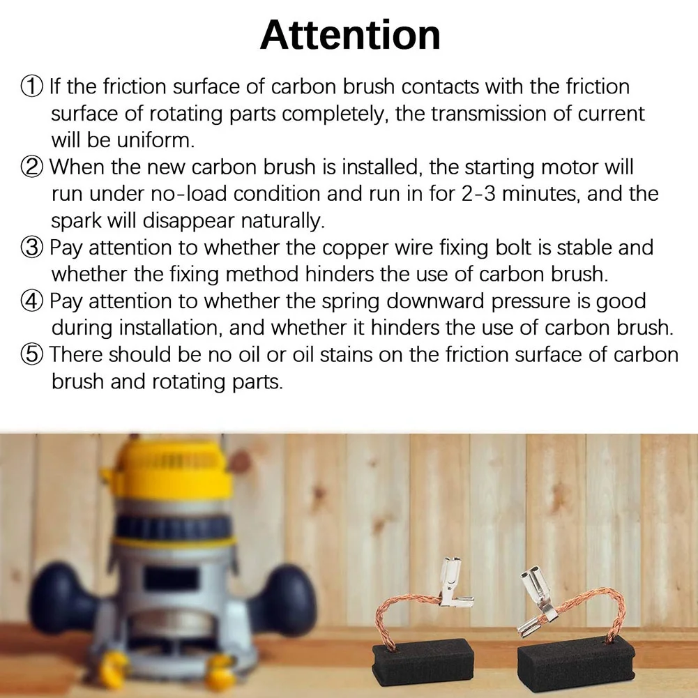 4PCS Carbon Brush Compatible for Dewalt DWP611 Porter Cable 450 Router, Replacement for DWP611PK, A27343 (6X9X19.5 mm)