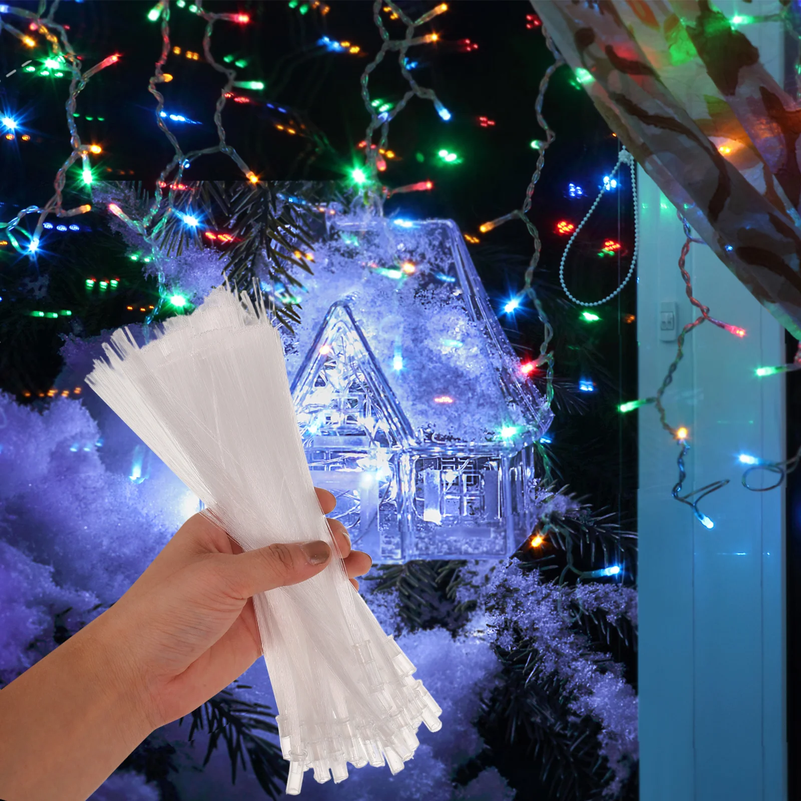 50Pcs Fiber Optic Rods for Lighting Festive Party Table Decor Neon Tabletop Decorative Props Supplies Table Decorations