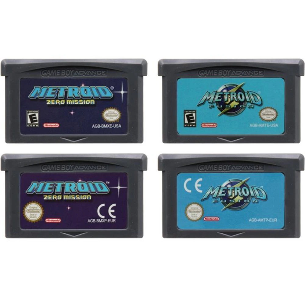 GBA Metroid Series Game Cartridge 32-Bit Video Game Console Card Fusion Zero Mission USA EUR Version for GBA NDS