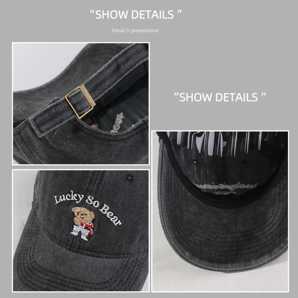 للجنسين الكرتون الدب المطرزة قبعة بيسبول قابل للتعديل تنفس بلغت ذروتها قبعة سائق الشاحنة الرياضة في الهواء الطلق