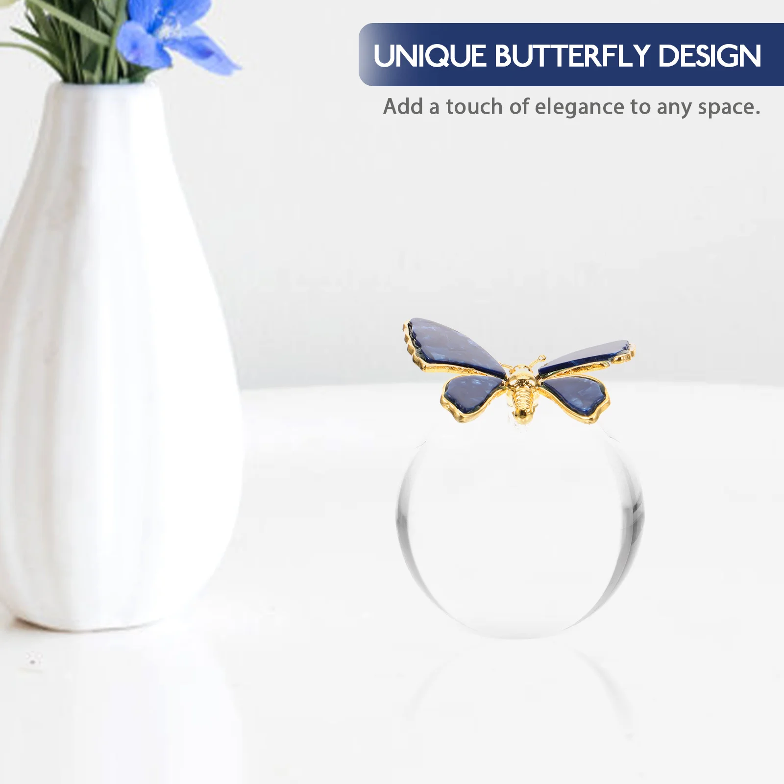 

Butterfly Crystal Ball Ornament Fashion Metal Crystal Sphere Decoration Home Office Desktop Decor Gift Sphere Ball Decor