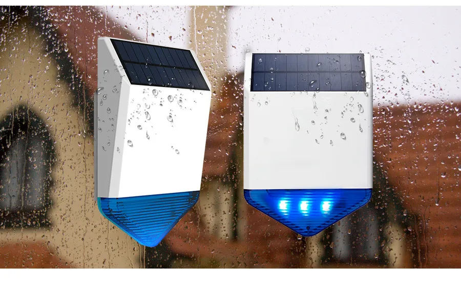 Outdoor Solar Siren Waterproof Wireless Siren With Burglar Alarm Flash Light For G95 G34 G60 Home Alarm System