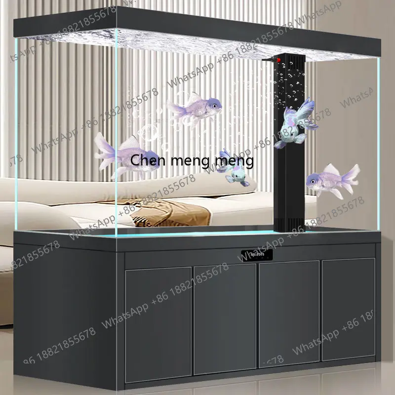 

New Home Square Fish Tank Living Room Bottom Filter Glass Screen Wall-Mounted Mid-to-Large Smart Aquarium