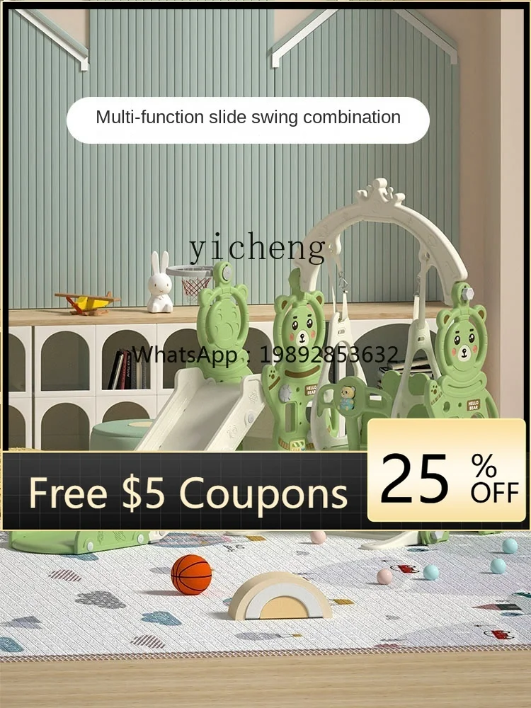 

ZZ Slide Children Indoor Home 1 to 3 Years Old Baby Swing and Slides 2-in-1 Family Multi-Function