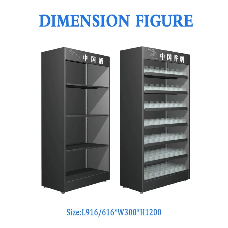 custom.Sturdy Load-Bearing Light Duty Cold-Rolled Steel Supermarket Rack Epoxy Powder Coating Sophisticated Gray Freestanding De
