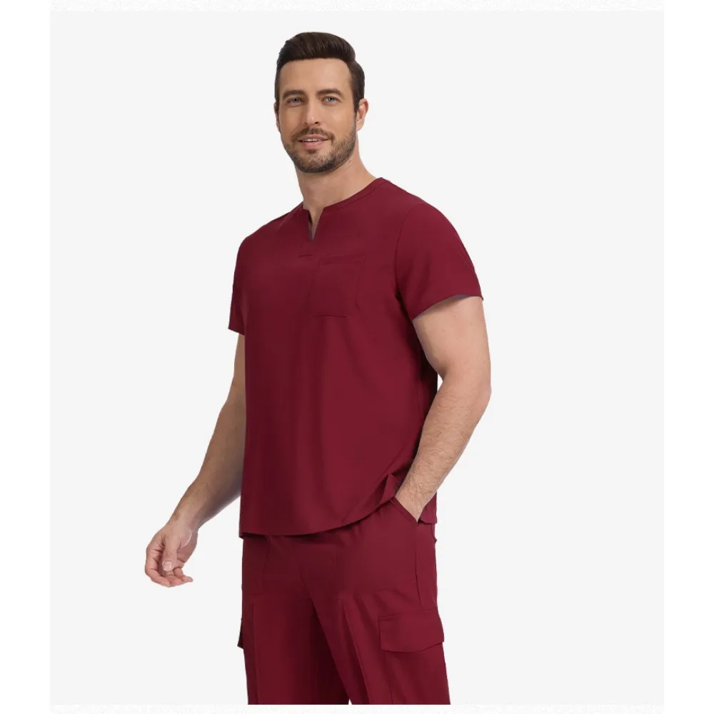 Running Suit Solid Color Mens Scrubs Hospital Lab ICU Doctor Nurse Workwear