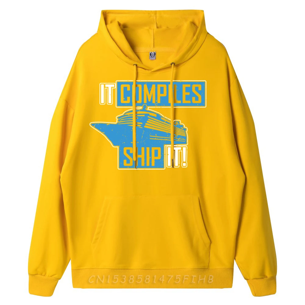 If It Compiles then Ship It! Computer Programmer Street Wear Hoodies Oversized Hoodies Printed On
