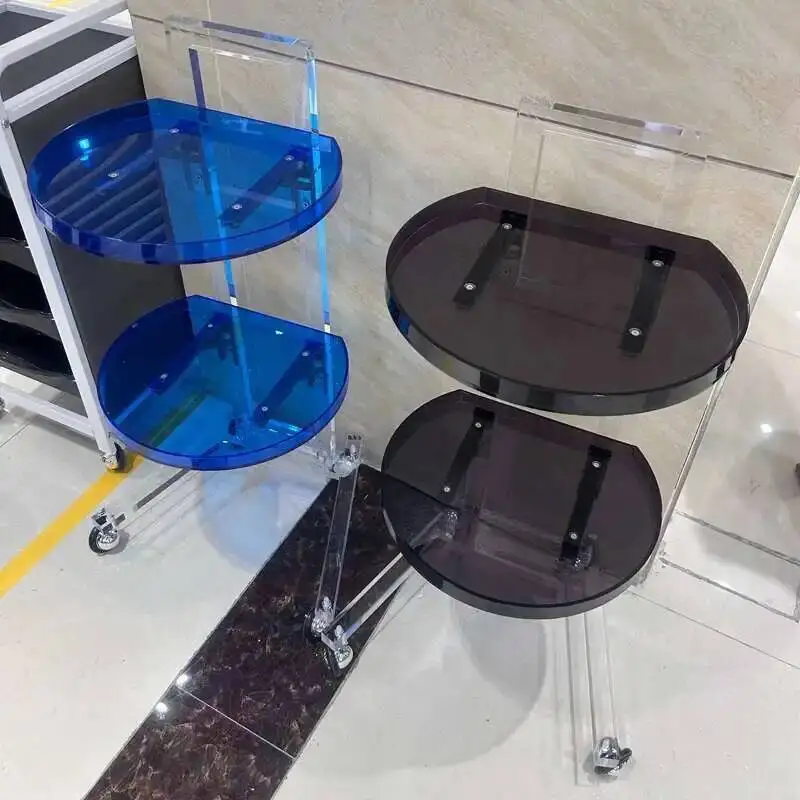 

Hairdressing Aesthetic Trolley Manicure Design Utility Rolling Hair Trolley Acrylic Carro Peluqueria Hair Salon Furniture MQ50SL