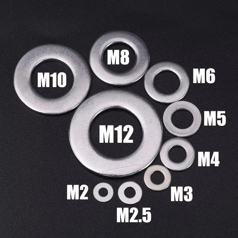 180-684Pcs Stainless Steel Washer Assortment Kits Metal Screw Flat Washers Rings Plain Gaskets Fasteners for Screws Bolts M2-M12
