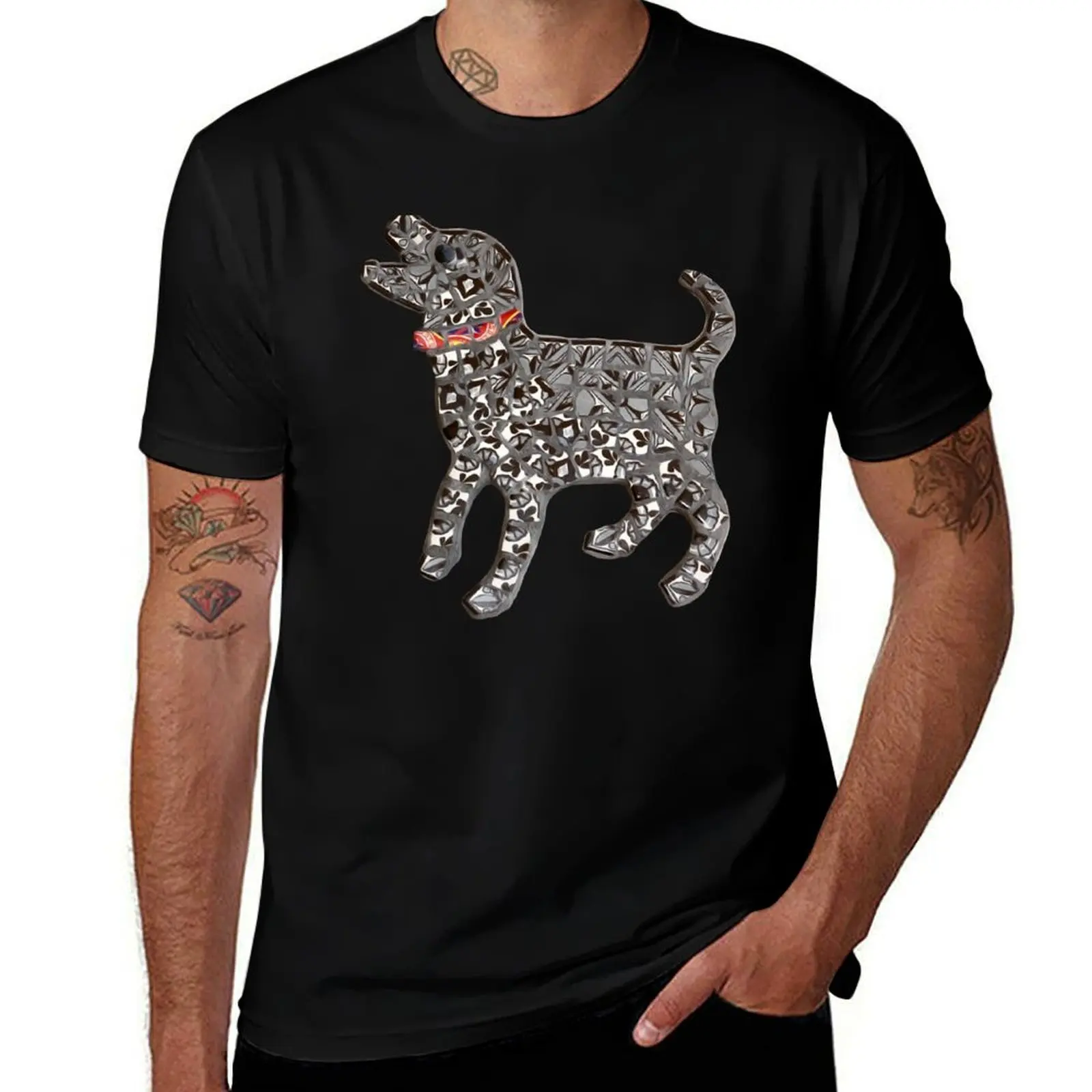 Mosaic Dog Woof T-Shirt Summer Holiday T-Shirt