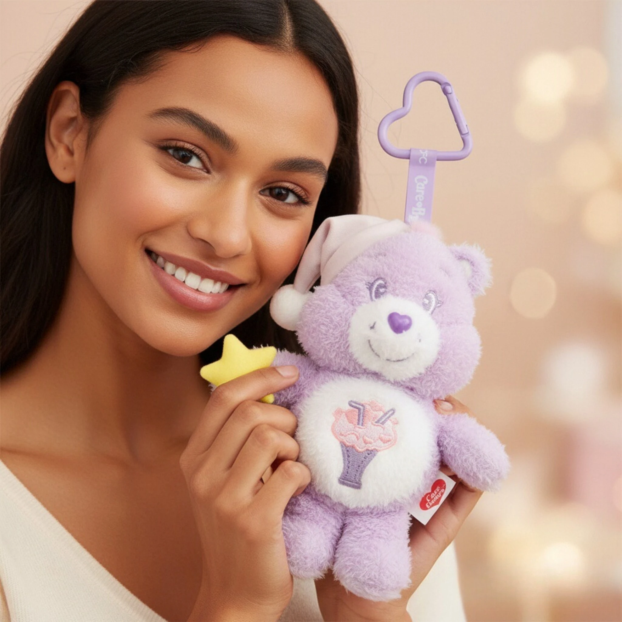 

Care Bears Plush Kawaii Carebears Rainbown Bear Plush Anime Hobby Toy Soft Stuffed Bag Charm Ornament Key Ring Daily