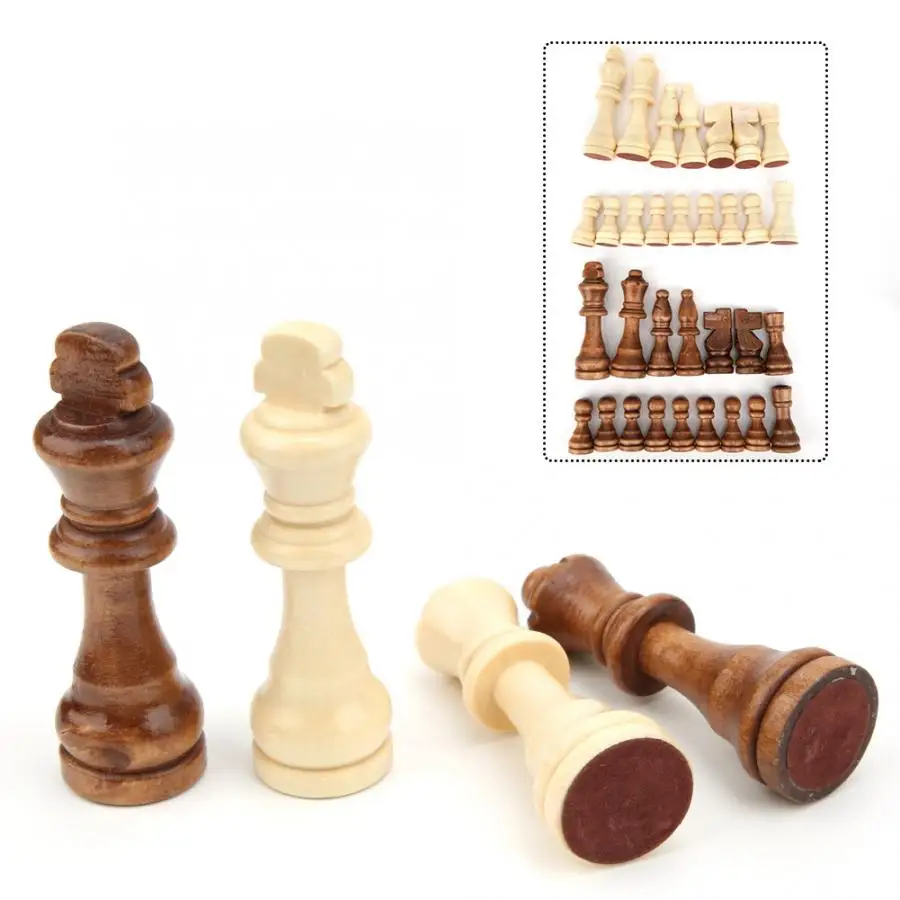 

32pcs 55/77/91mm Wooden International Chess Piece Parent-Child Interaction Puzzle Toy Gift Children Chess Games Family Activity