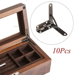 Caja de madera de ángulo de 90 grados, 10 piezas, 30x33mm, soporte de bisagra para joyería pequeña, caja de vino, caja de reloj, tapa de madera