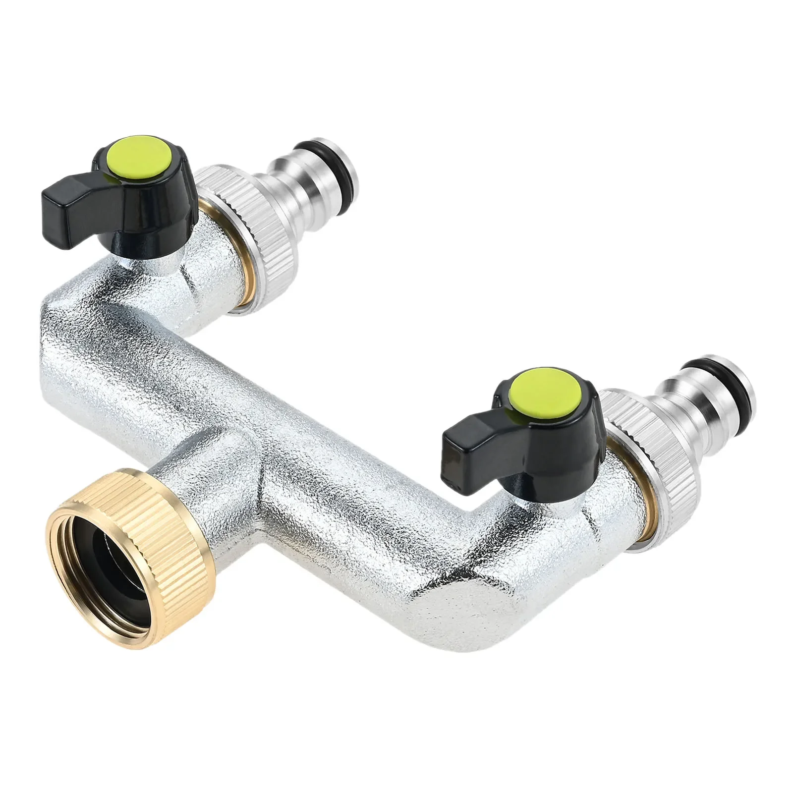 1Pc 2-Way Tap Water 3/4Inch Connection Distributor with Individual Shut-off Valves 2 Distributors 3/4Inch Adapter for Appliances