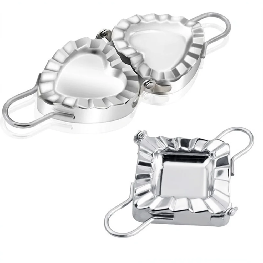 Heart Shape Dumpling Maker Stainless Steel Kitchen Pastry Tool Manual Ravioli Press Mold Dough Wrapper Pierogi Press