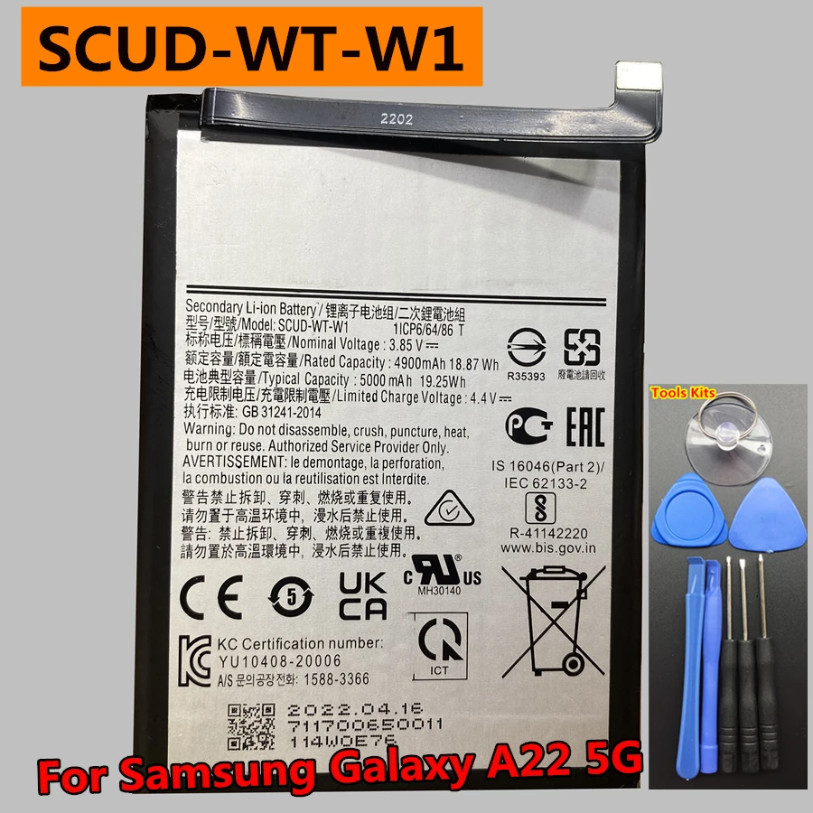 Runboss SCUD-WT-W1 4900mAh Battery for Samsung Galaxy A22 5G A226B A226B/DS SM-A226L A14 5G A22s SM-A226 SM-A226B F42 5G A04