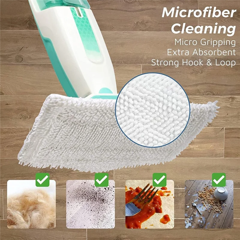 ABZW 10PCS 마이크로 화이버 스팀 걸레 교체 패드 상어 스팀 걸레 S3101 S3102 S3250 S3251 세척 가능 재사용 가능한 걸레 천