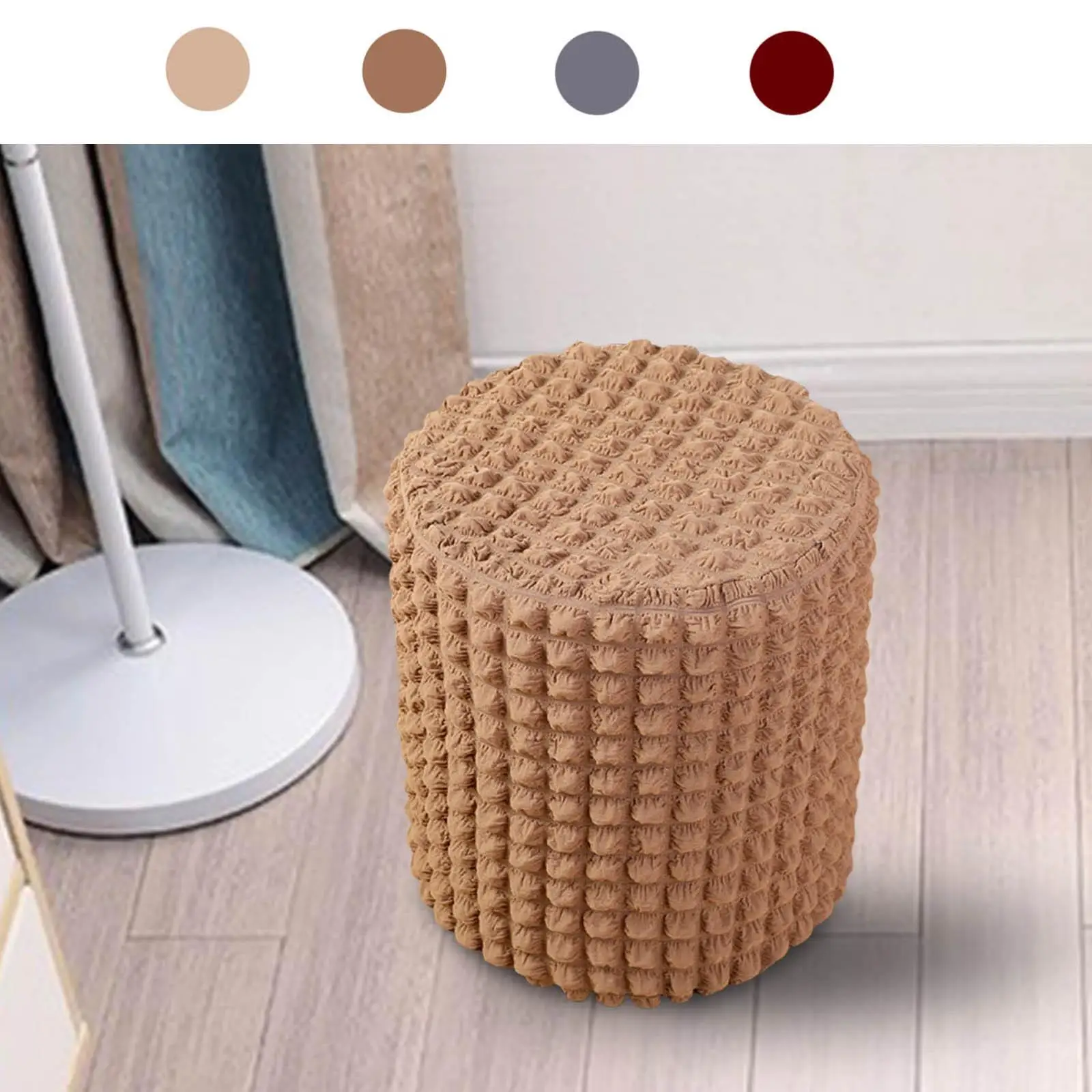 Ottoman Cover, Storage Ottoman Slipcover Polyester Stool Covers for Dining room and home