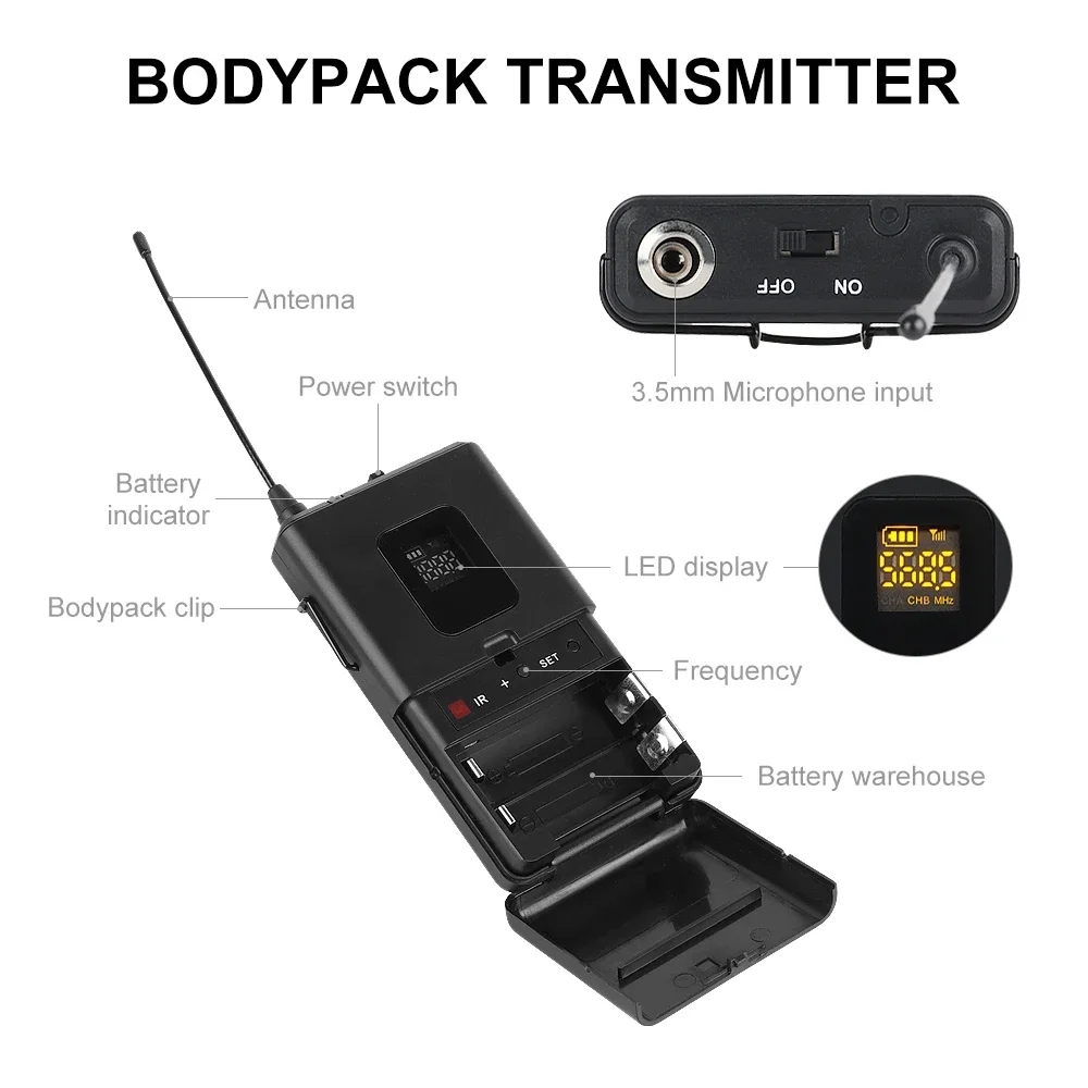 

Ten items TLF Xtuga CM4 Wholesale Professional Mobile Phone Interview Mic Dual Wireless Lavalier Microphone