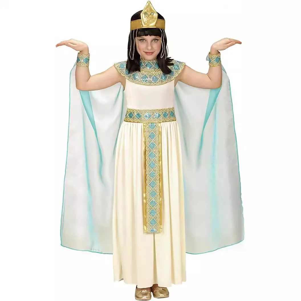 Cleopatra traje egípcio para crianças, meninas vestido