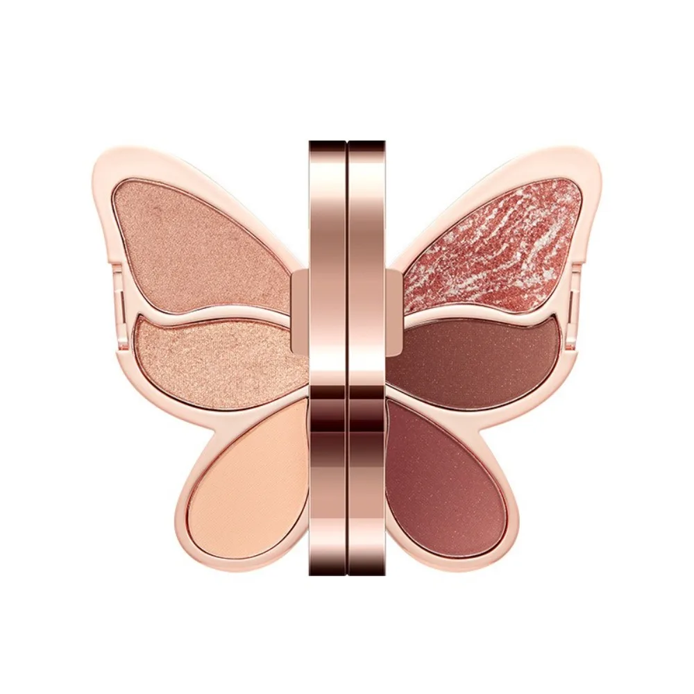 New 6 colors Eyeshadow Palette Glitter Matte Pearl Sequins Glitter Eyeshadow Long-lasting Butterfly Shape Butterfly Eye Shadow