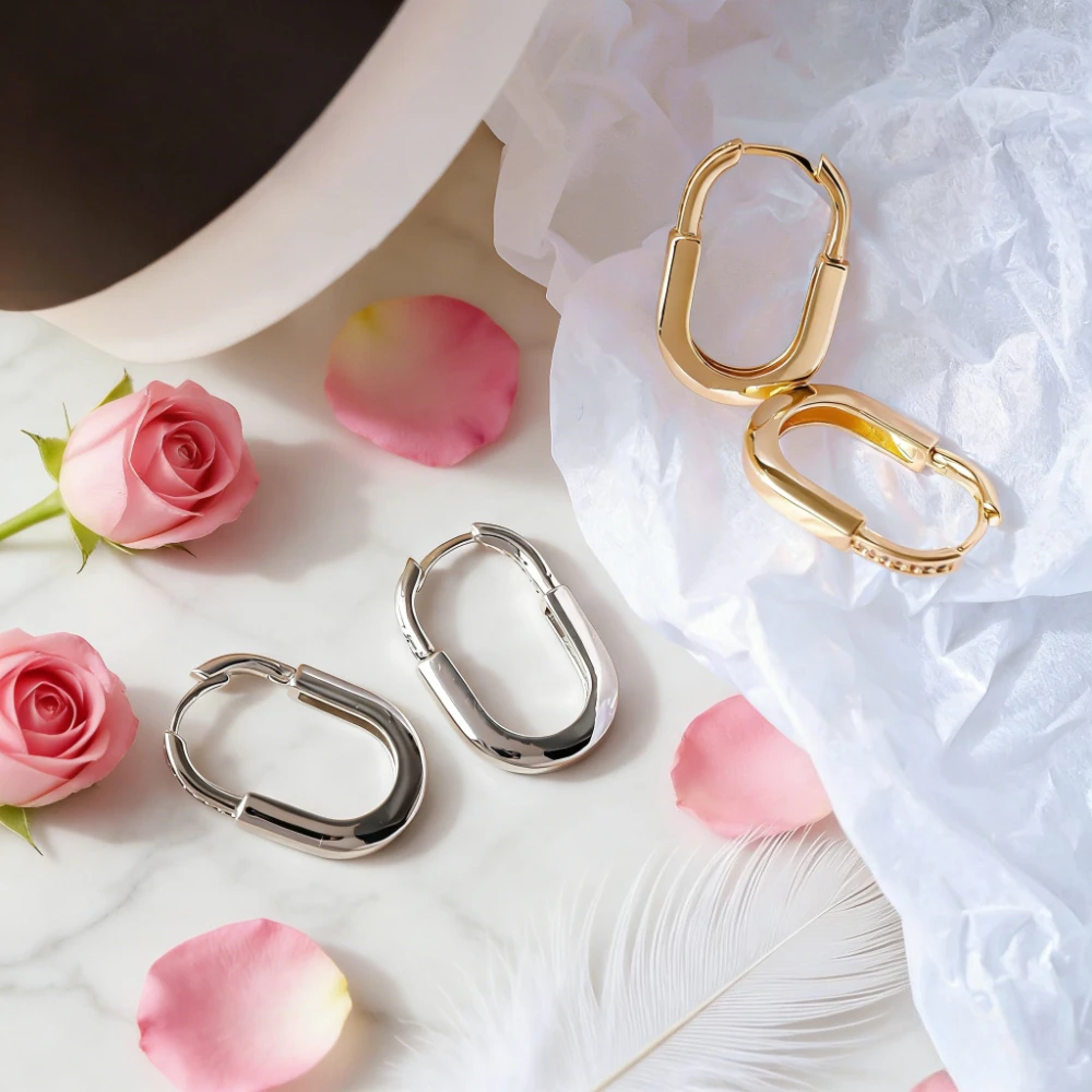 

Trendy 2026 Earrings, unique and versatile, ear clips, oval clasp, women's accessories