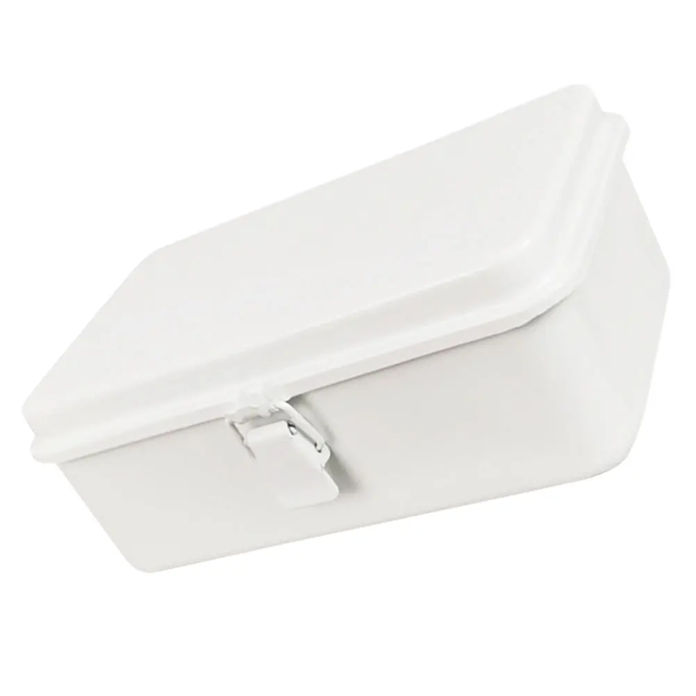 Metal Storage White Vintage Toolbox with Lockable Clasp for Office Items Tape Notepad Metal Tape Container Container