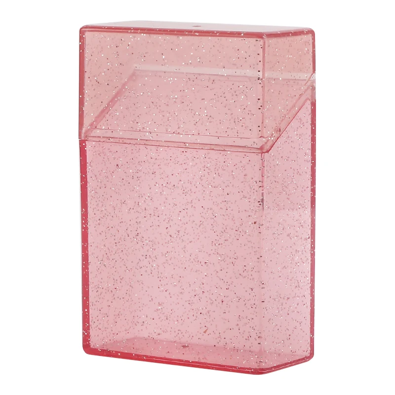 

Cheap Cigarette Box Case Pocket Acrylic Multi Color Glitter Bling Tobacco Storage Cig Holder Smoking Accessories