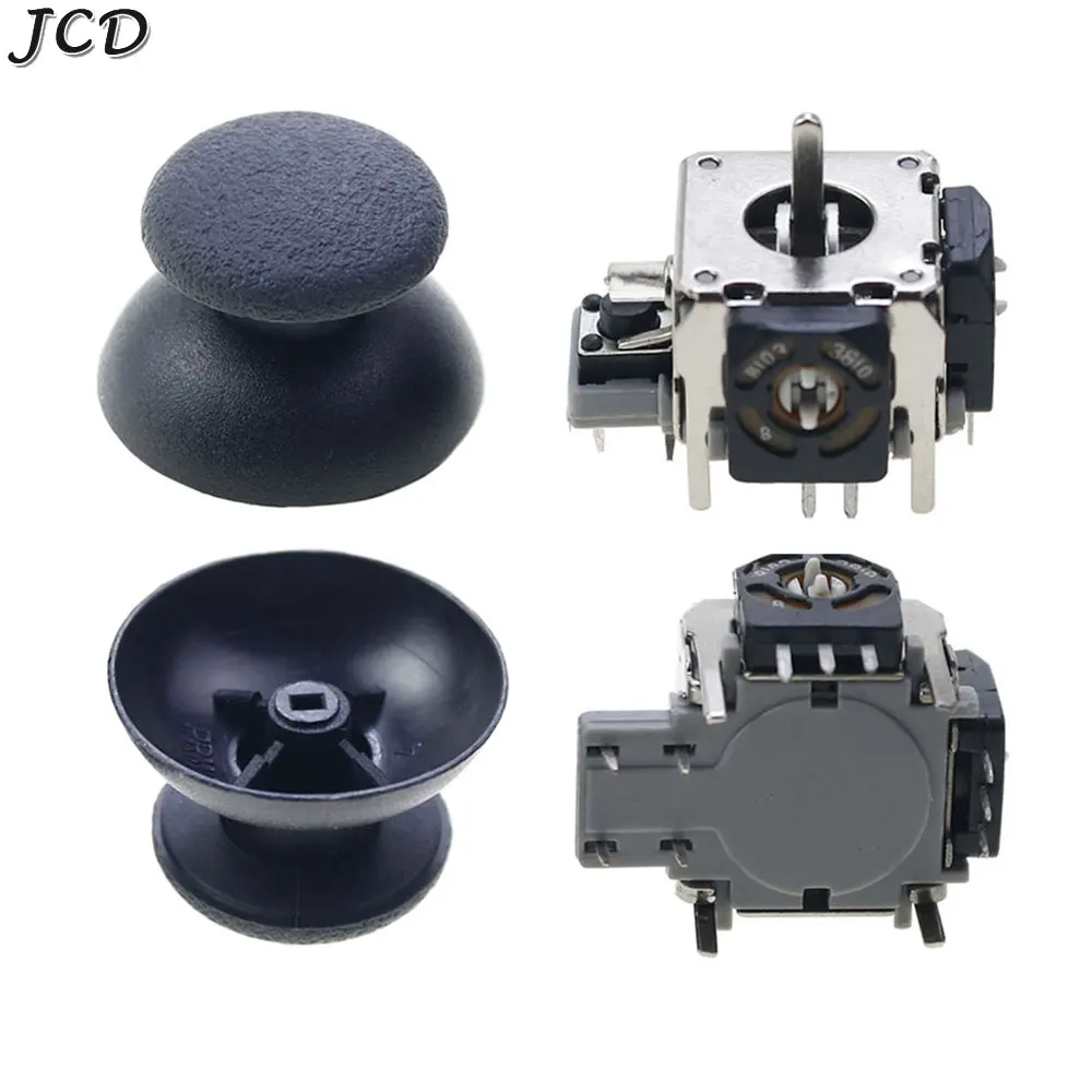 

JCD 3D Analog Joystick + Rocker Thumbsticks Cap Small Hole Mushroom Cover Replacement For PS2 /Xbox 360 Controller