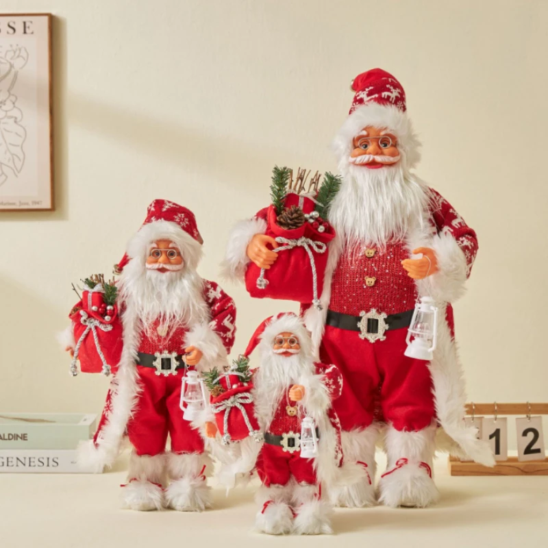 60cm Navidad grandes muñecos de Papá Noel adornos de pie Santa estatuilla muñeca Navidad decoración del hogar regalo para niños navidad
