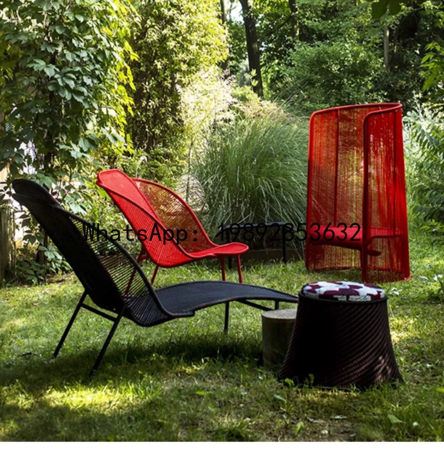 outdoor recliner patio sunbathing recliner rope leisure chair garden rattan table and chairs