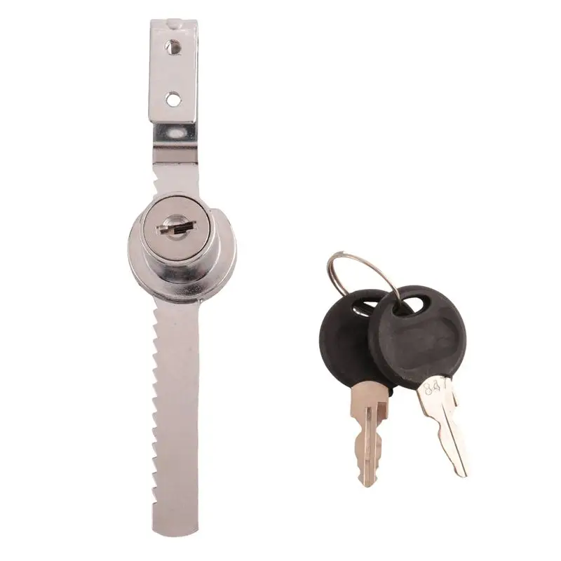 DT17 4X Sliding Glass Door Ratchet Lock Security Display Case Lock with 2 Keys for Cabinet Retail Protection
