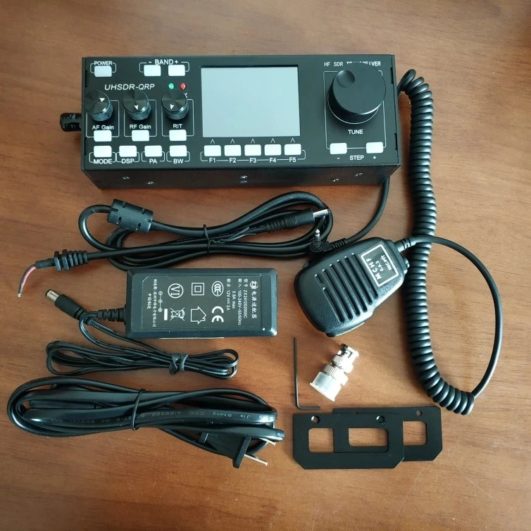 MCHF V0.6.3 HF SDR Transceiver QRP Transceiver Amateur Ham Radio (Transparent /Black Buttons) With power supply + Microphone