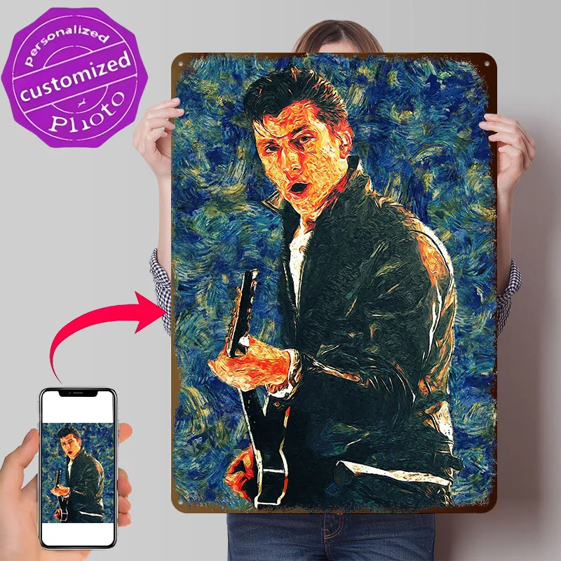Alex Turner 3D Texture Metal Poster Customized Wall Art Tin Sign Gift for Mancave Desk Decor Room Home Decoration Ornaments Men