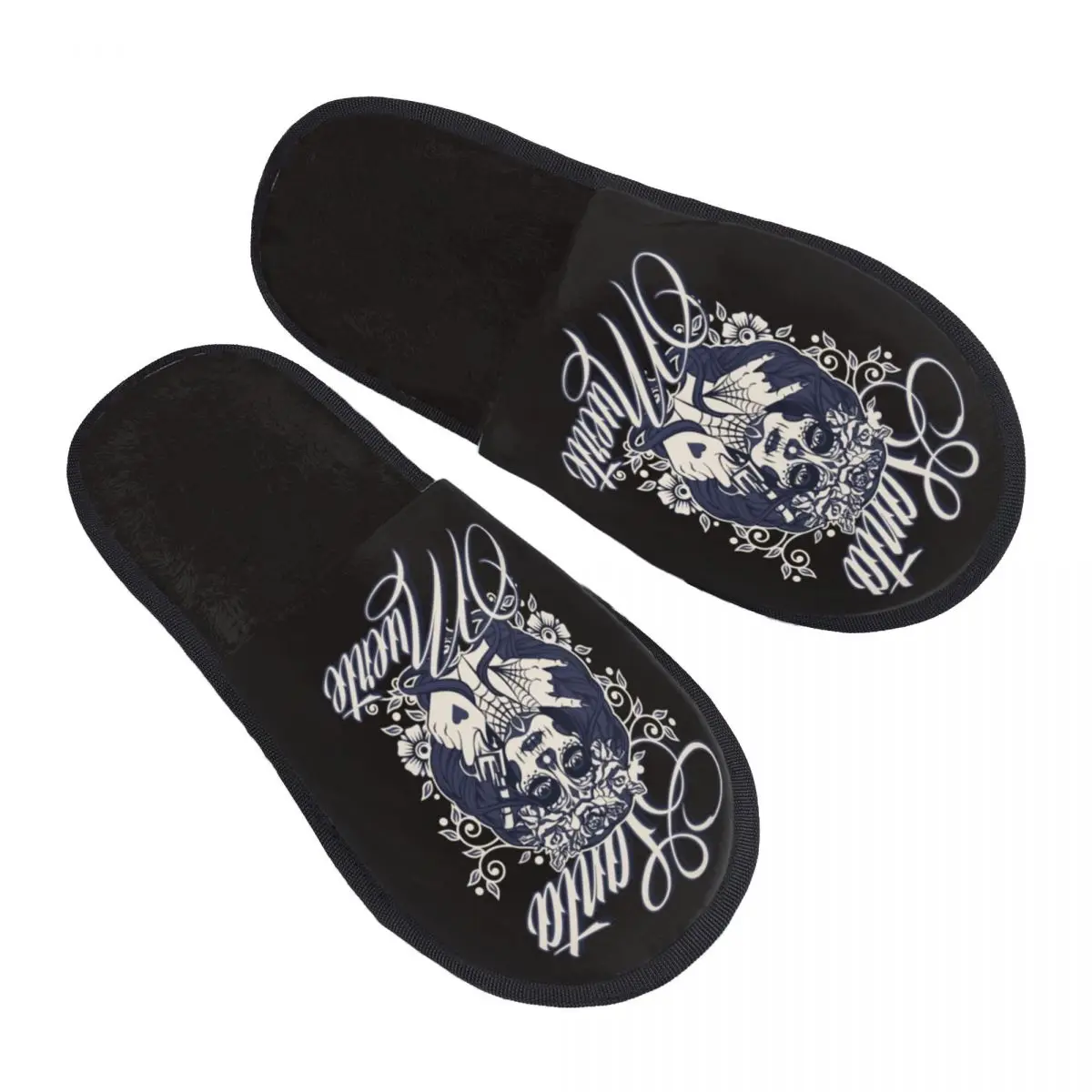 

Santa Muerte Female Deity Mexican Dead Sugar Skull Satanic Soft Memory Foam House Slippers Women Cozy Warm Anti-Skid Slipper
