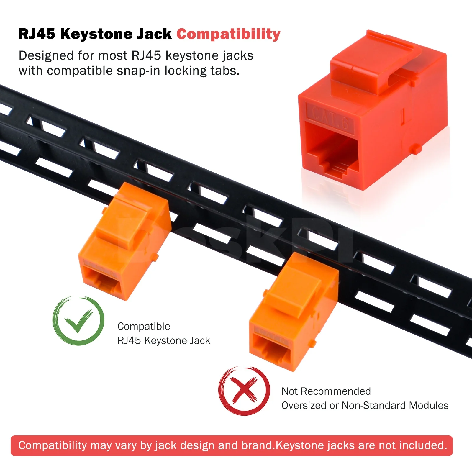 DeskPi Rackmate Accessories 10inch 12 Port Blank Keystone Patch Panel, Cable Management Rack for T0/T1/T2 Server Cabinets