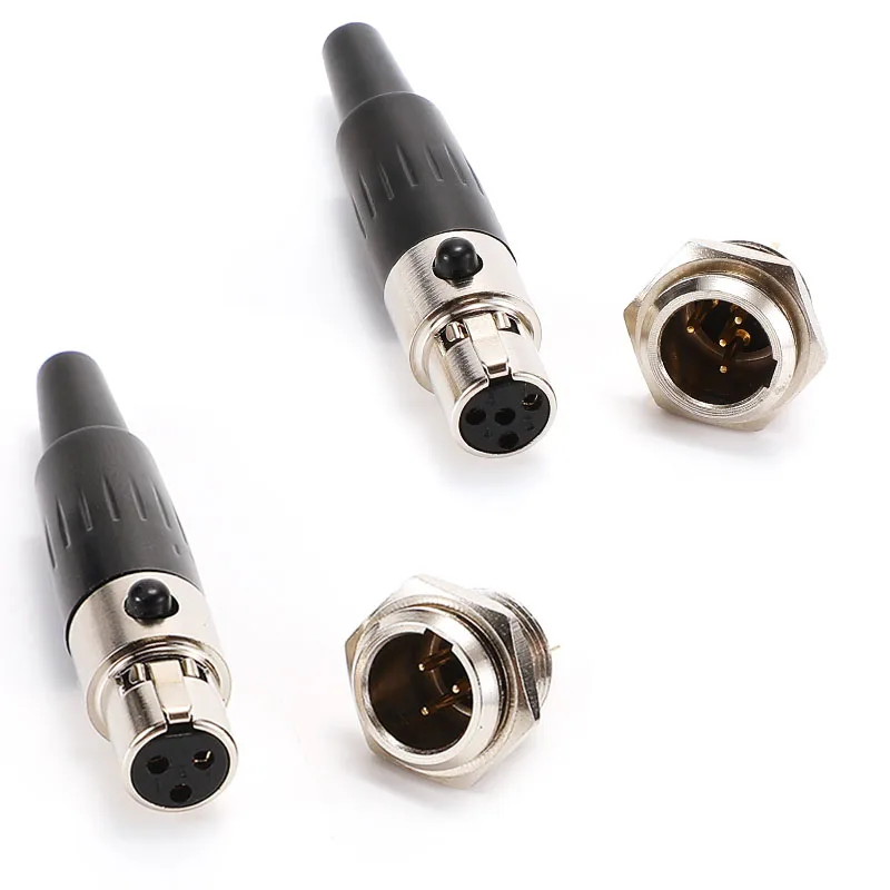 AVSSZ Mini 3 /4 Pin XLR Plug ConnectorSpeaker Audio Profesional Mikrofon Line Plug Mini Seimbang XLR Soket Pria Wanita