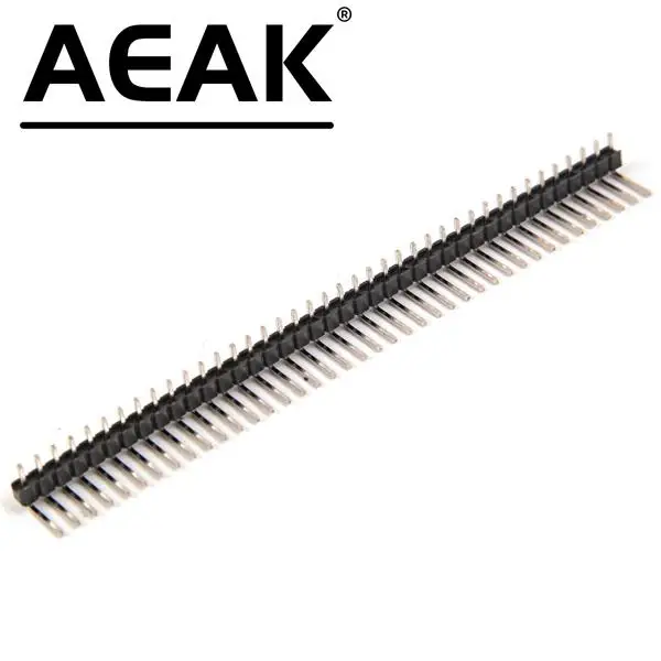 AEAK 10 szt. 40Pin 2.54mm jeden rząd pojedyncza szpilka zakrzywiony pasek do złącz stykowych zakrzywiona igła do elementów elektronicznych Arduino