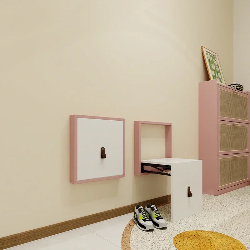 Wall-Mounted Invisible Foldable Shower Stool for Wood Shoe Bench Design Bathroom Convenience Seniors 300kg Load-Bearing Thick