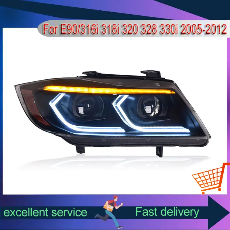 Automobile Light For BMW E90 Lamp Assembly 2005-2012 320 328 316i 318i 330i Front Horse Race Dynamic Turn Signal Laser Headlight