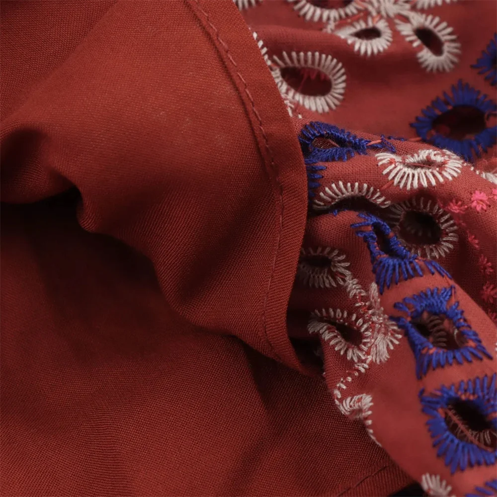 UNIZERA Women's Hollow Embroidery Round Neck Sleeveless Top Midi Skirt Decoration Spring/Summer New Women's Clothing