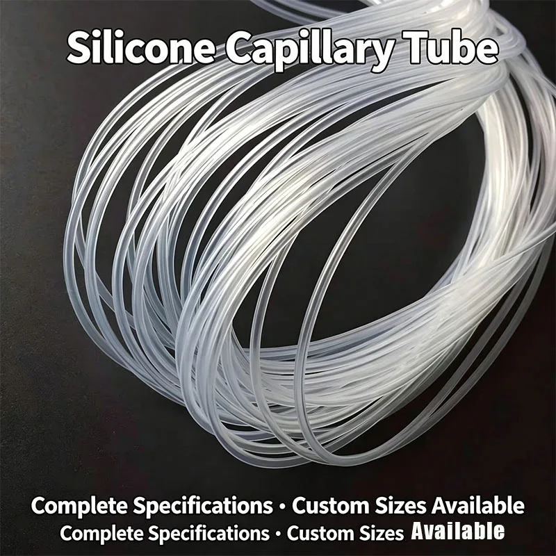 Food Grade Transparent Thin Silicone Capillary Tube, High & Low Temperature Resistant, for Beverage Transfer & Aquarium Use