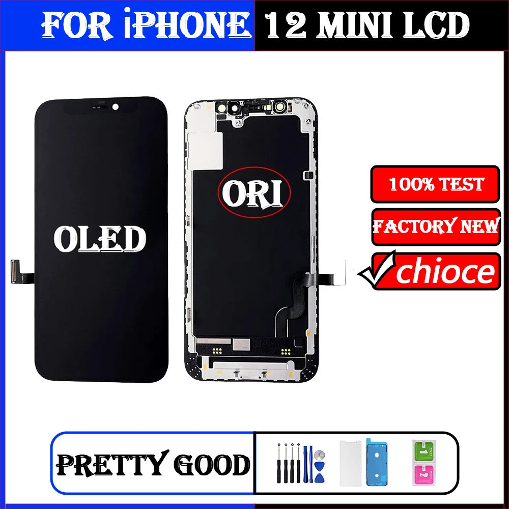 Factory New OLED For iPhone 12 Mini Full HD Retina LCD Screen Sensor Digitizer Assembly 100%Tested Display Support 3D Touch