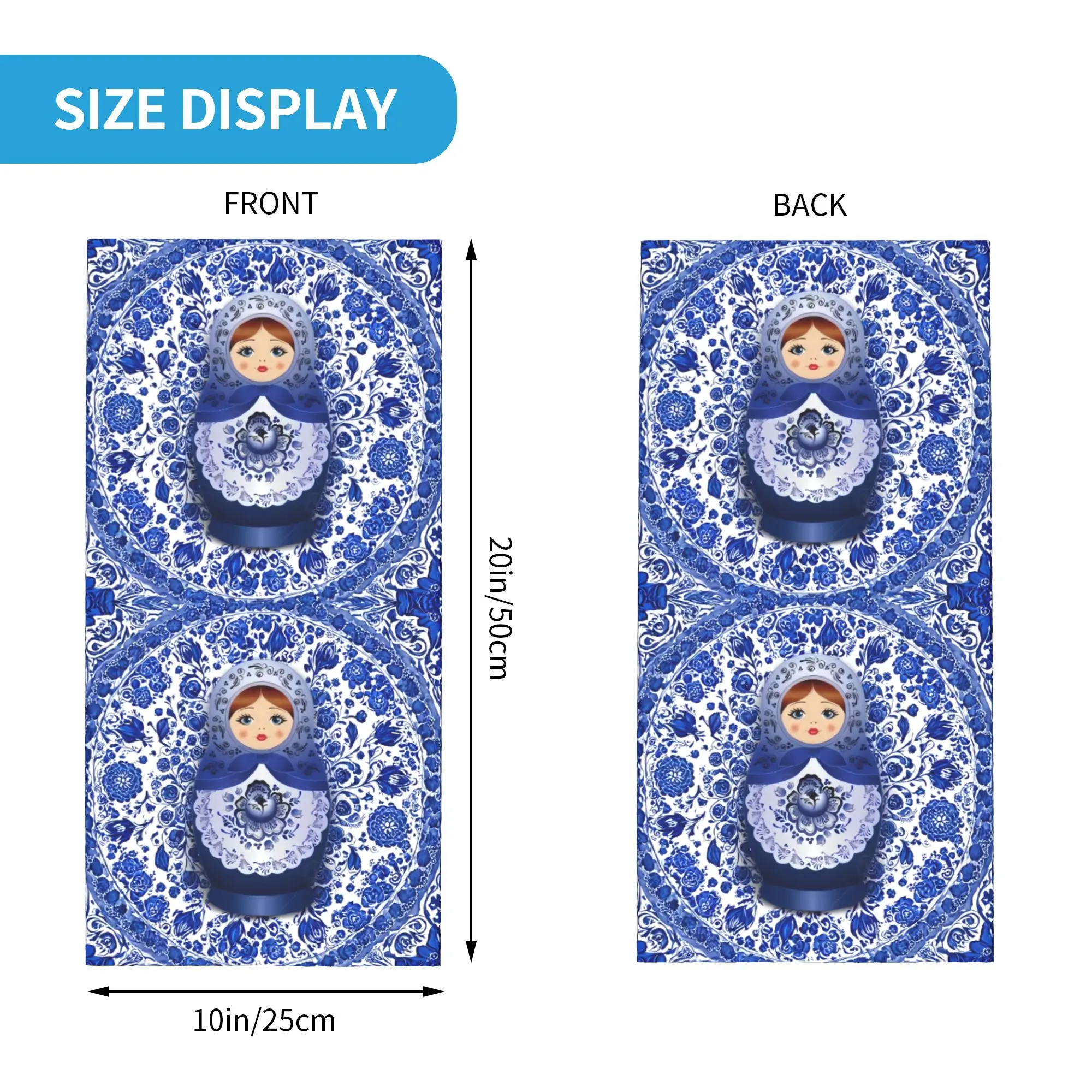Matryoshka Doll Russia Russian Folk Art  Winter Headband Neck Warmer Women Men Hiking Hunting Tube Scarf  Face Bandana Gaiter