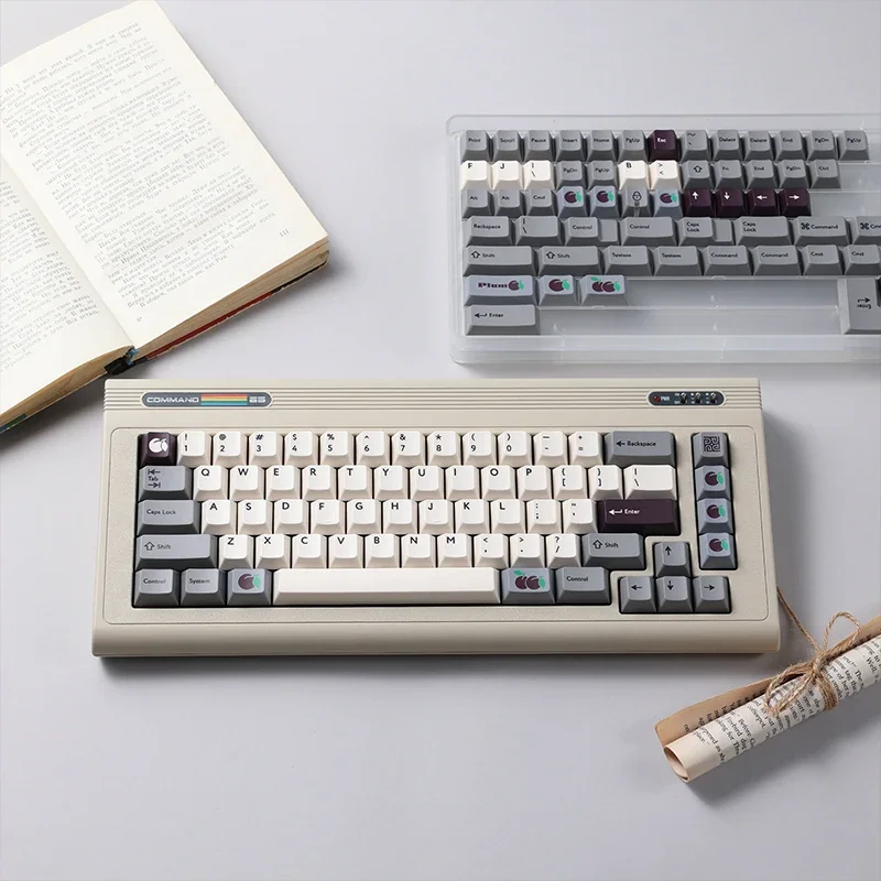 

Fans Classic Retro Grey Theme Keycaps Set PBT Cherry Profile Keyboard Caps Custom Keycaps for Mechanical Keyboard Accessories