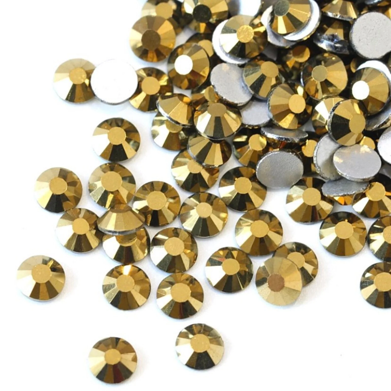 Mine Gold 1440pcs SS10 SS12 SS16 SS20 Non Hotfix Rhinestones Crystal Loose Flatback Glass Rhinestone for Nail Art Decorations