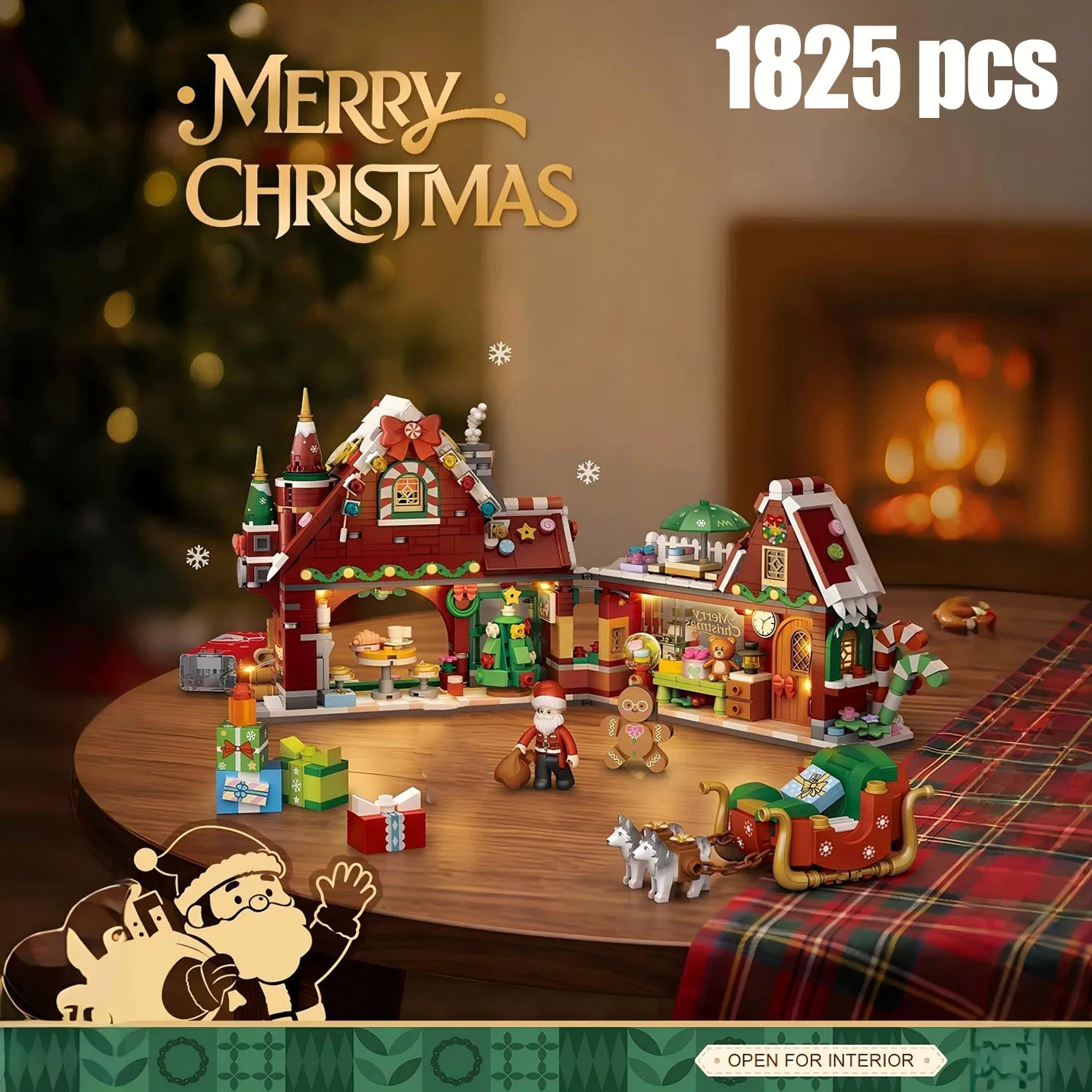 1825Pcs City Street View Christmas House Building Blocks Friends MOC Villa Santa Claus Tree Bricks Educational Toys DIY Gifts