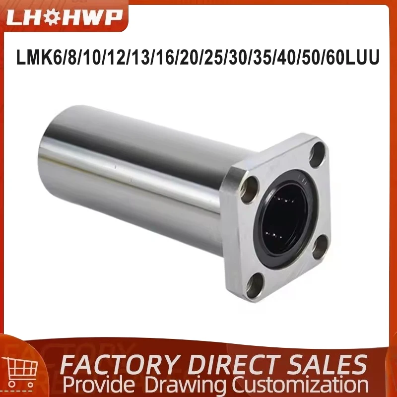 1pc Linear Bearing LMK8LUU/LMK10LUU/LMK12LUU/LMK16LUU/LMK20LUU/LMK25LUU Linear Ball Bearings CNC Shaft Parts For CNC 3D Printer